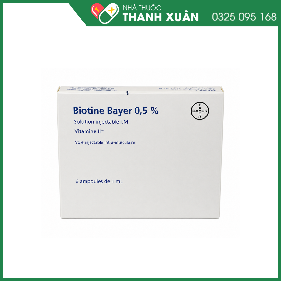 Biotine Bayer 0.5 giúp bổ sung Biotin do thiếu hụt trong chế độ ăn uống hoặc bẩm sinh