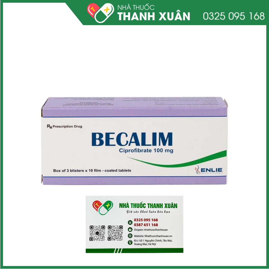 Becalim 100mg điều trị tăng triglycerid, tăng lipid máu