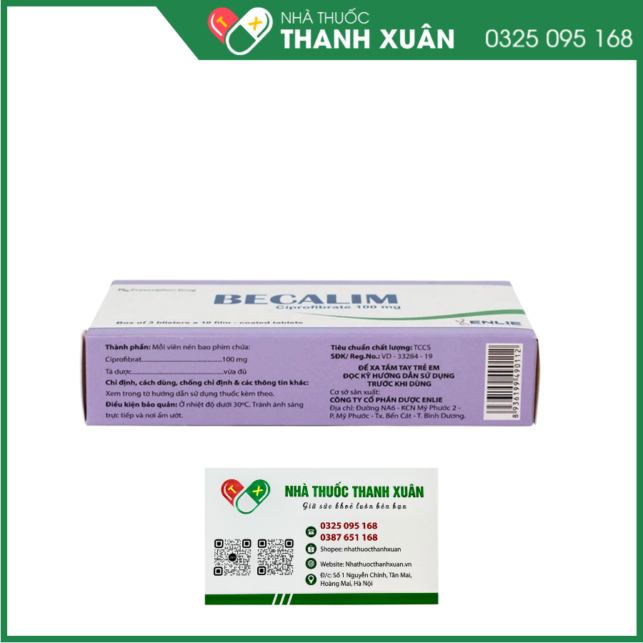 Becalim 100mg điều trị tăng triglycerid, tăng lipid máu