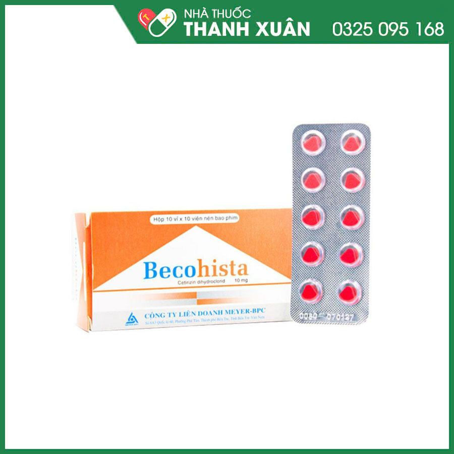 Becohista thuốc điều trị viêm mũi dị ứng, dị ứng da, phụ trợ trong điều trị hen