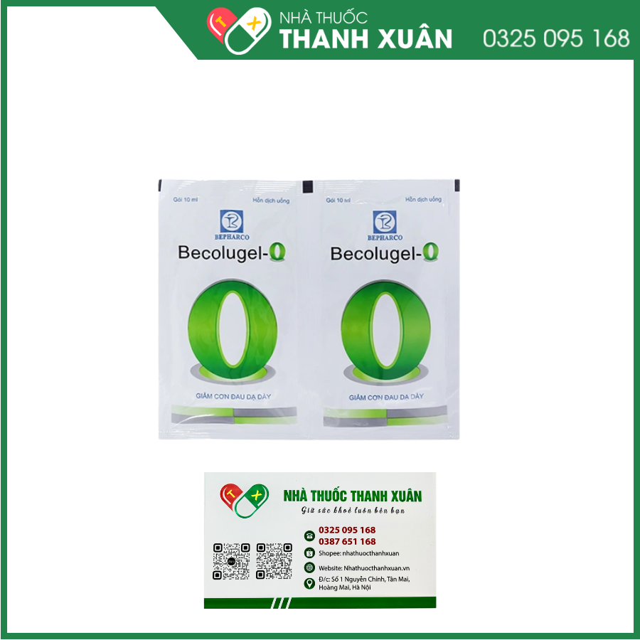 Becolugel-O giảm đau do viêm loét dạ dày, tá tràng