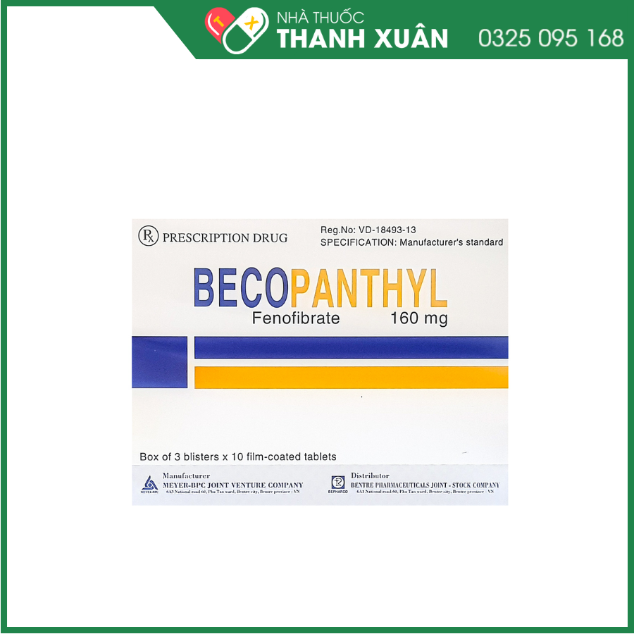 Becopanthyl điều trị tăng cholesterol máu và tăng triglyceride máu