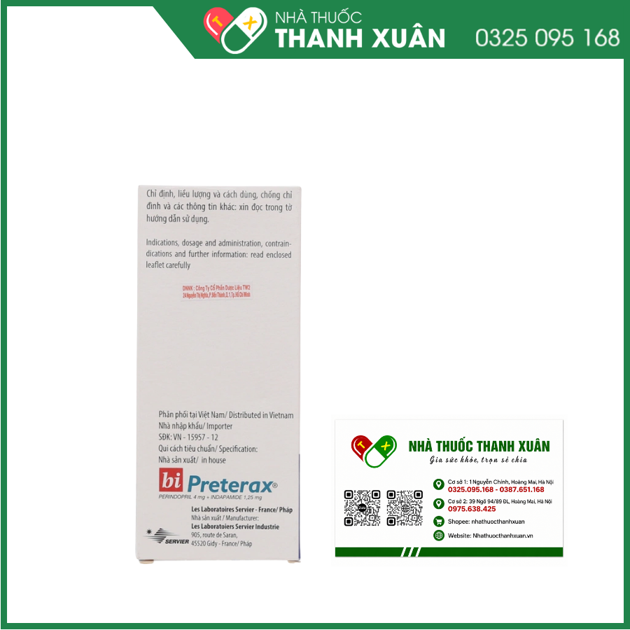 Bi Preterax 4mg/1.25mg điều trị tăng huyết áp