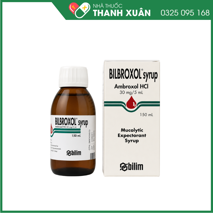Bilbroxol syrup trị bệnh cấp và mạn tính ở đường hô hấp có kèm tăng tiết dịch phế quản