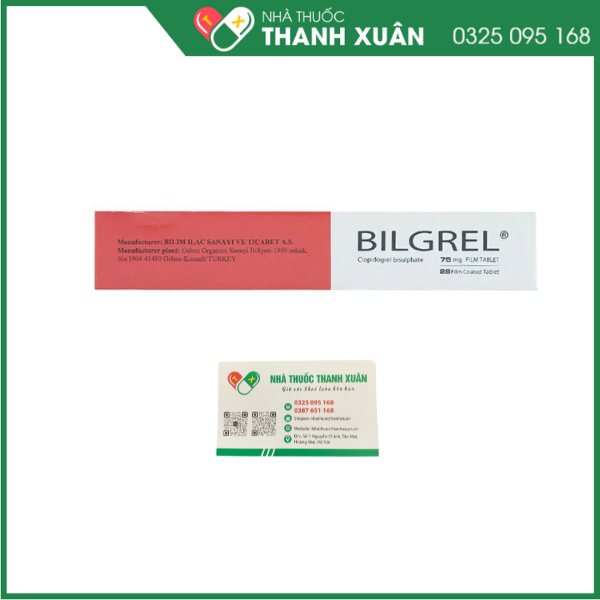 Thuốc Bilgrel 75mg điều trị nhồi máu cơ tim, đột quỵ, bệnh động mạch ngoại biên