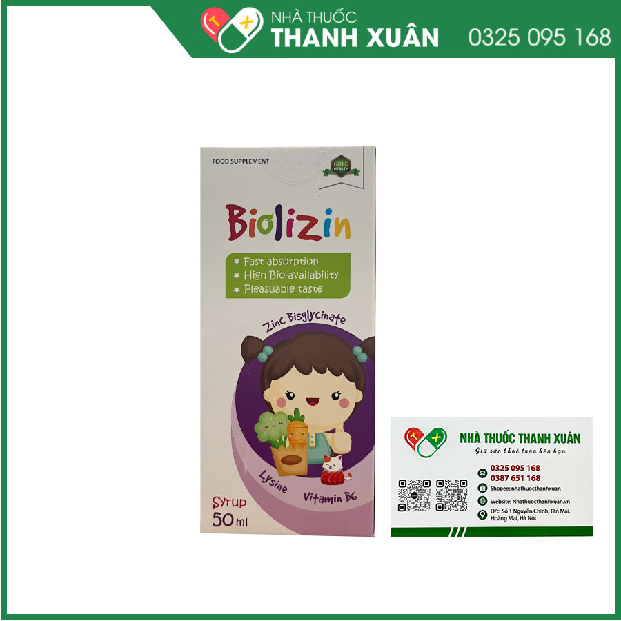 Biolizin giúp tăng cường đề kháng, hỗ trợ tiêu hóa giúp bé ăn ngon