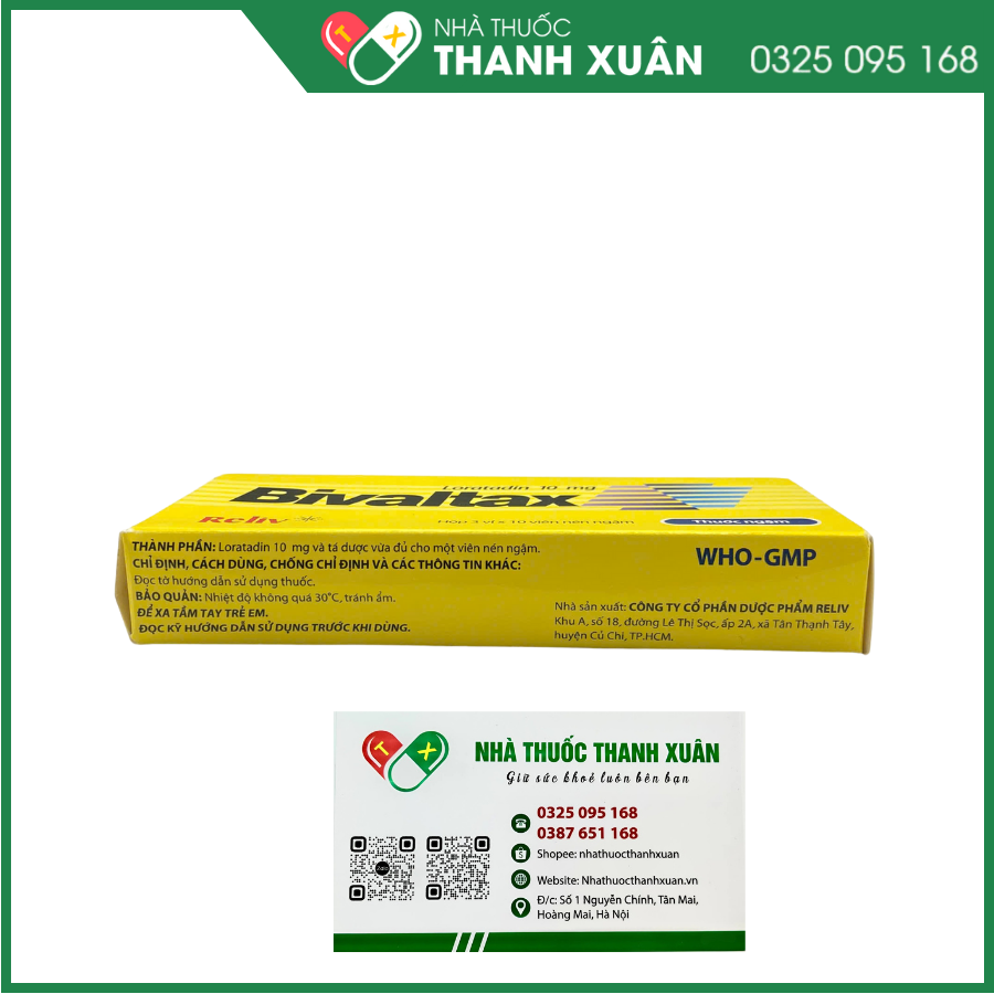 Viên nén ngậm Bivaltax điều trị triệu chứng liên quan đến viêm mũi dị ứng theo mùa, mày đay mạn tính