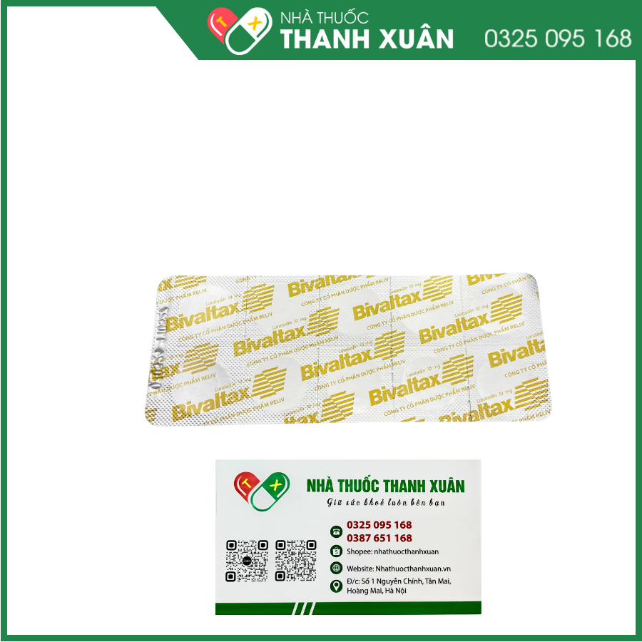 Viên nén ngậm Bivaltax điều trị triệu chứng liên quan đến viêm mũi dị ứng theo mùa, mày đay mạn tính