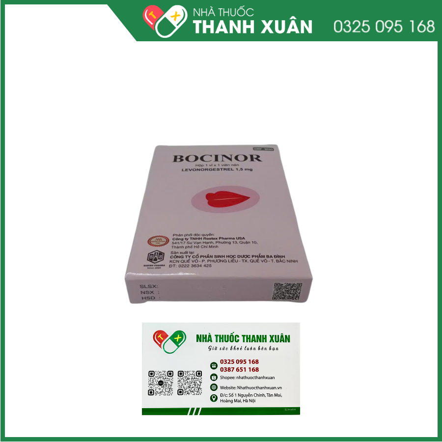 Bocinor tránh thai khẩn cấp 72h