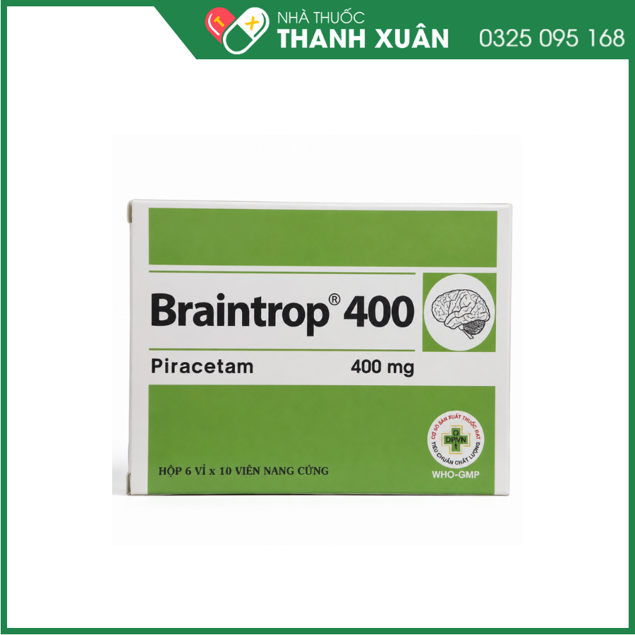 Braintrop 400 điều trị chóng mặt, suy giảm trí nhớ, cải thiện rối loạn tập chung