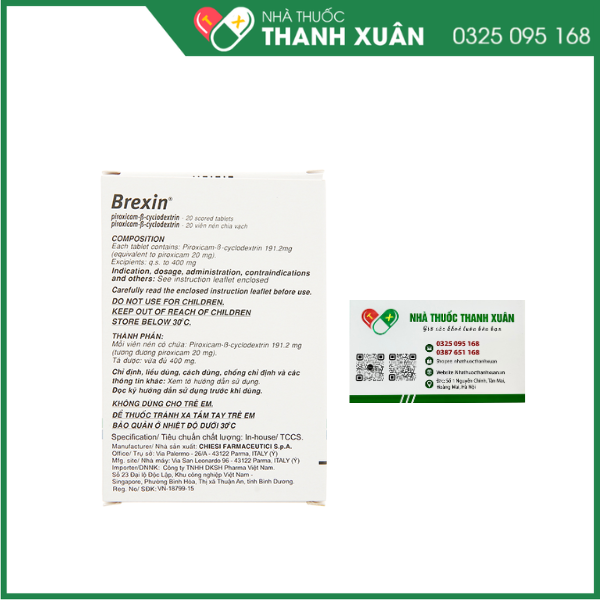 Thuốc Brexin 20mg giảm đau, kháng viêm xương khớp