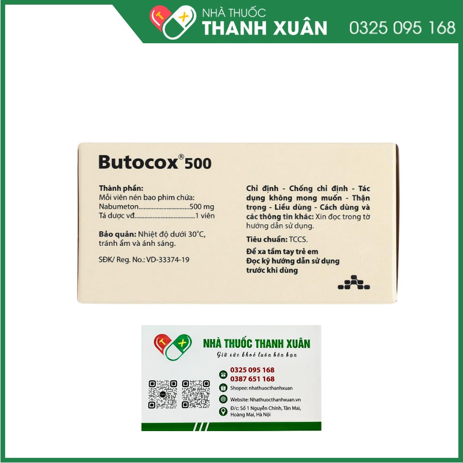 Butocox điều trị viêm và đau do viêm khớp dạng thấp và viêm xương khớp