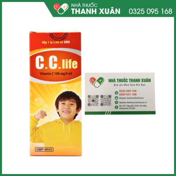 Siro C.C.Life 100mg/5ml phòng và trị thiếu vitamin C chai 60ml
