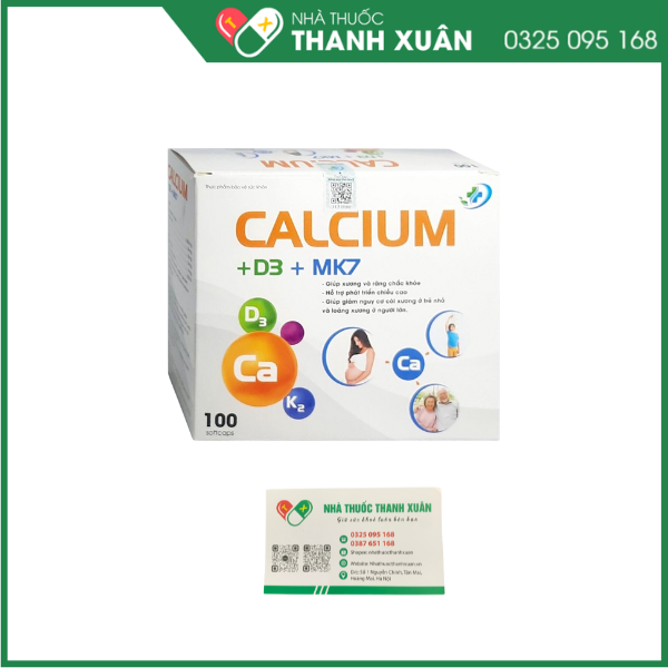 Calcium+D3+MK7 giúp bổ sung calci, tăng chiều cao, ngăn ngừa nguy cơ bị loãng xương