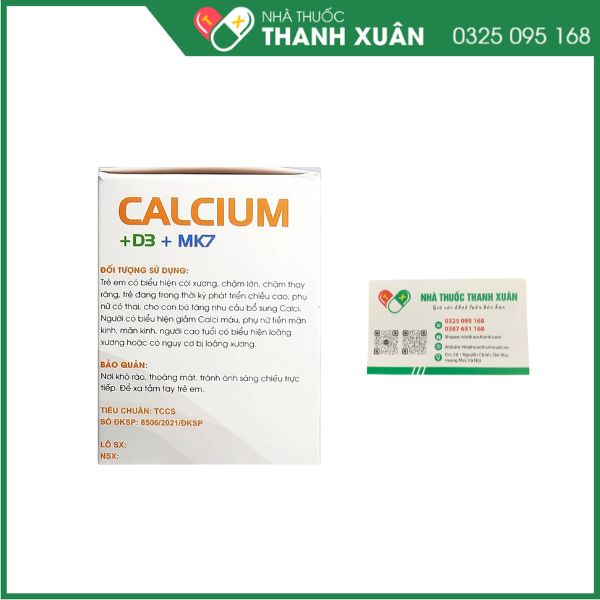 Calcium+D3+MK7 giúp bổ sung calci, tăng chiều cao, ngăn ngừa nguy cơ bị loãng xương