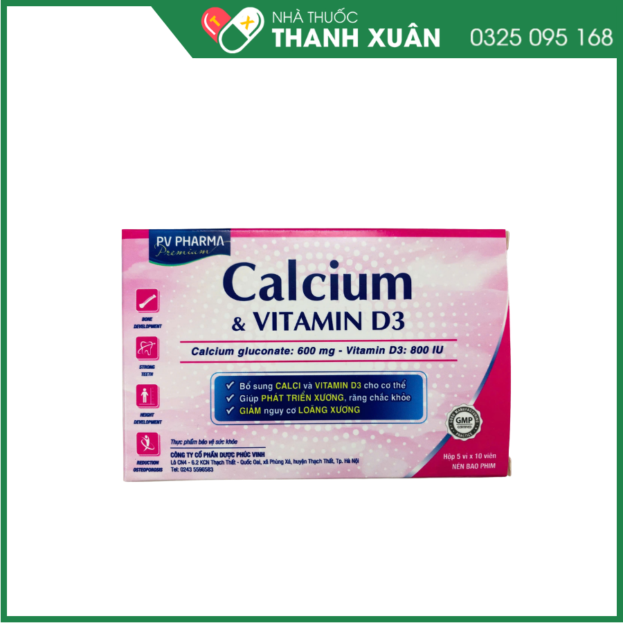 Calcium &amp; Vitamin D3 bổ sung calci và vitamin D3 giúp phát triển xương, răng chắc khỏe