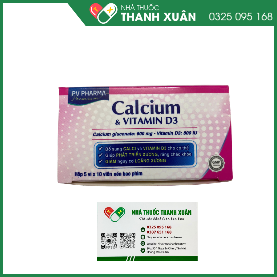 Calcium &amp; Vitamin D3 bổ sung calci và vitamin D3 giúp phát triển xương, răng chắc khỏe