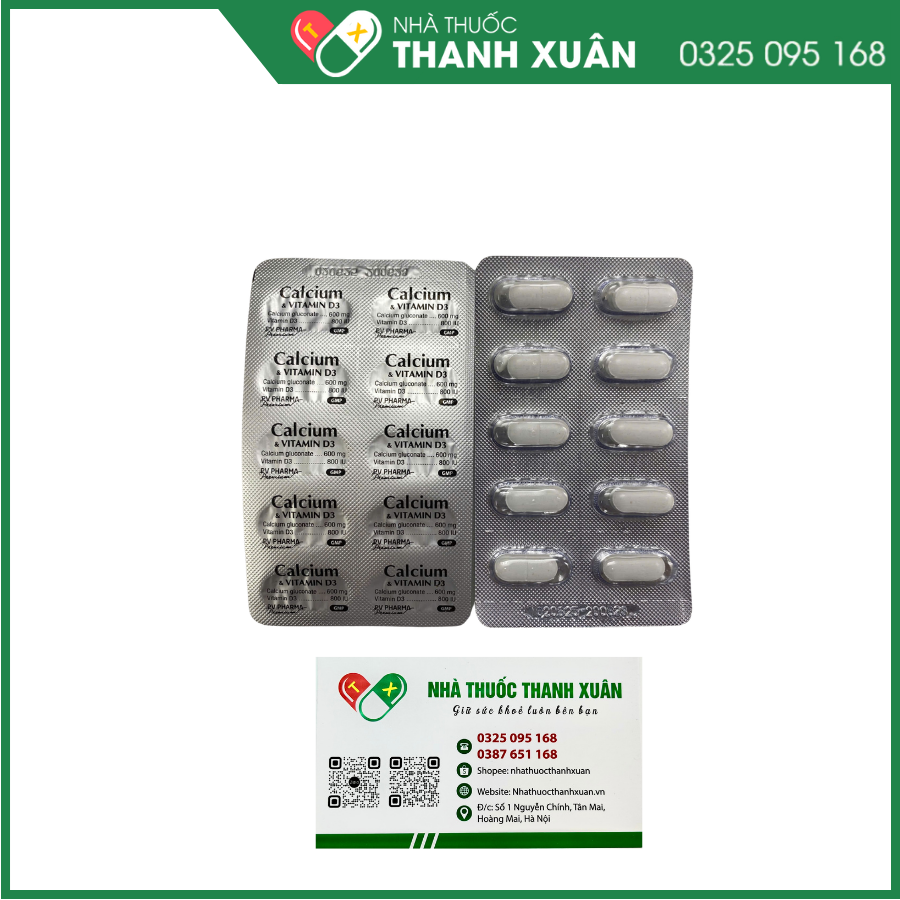 Calcium &amp; Vitamin D3 bổ sung calci và vitamin D3 giúp phát triển xương, răng chắc khỏe