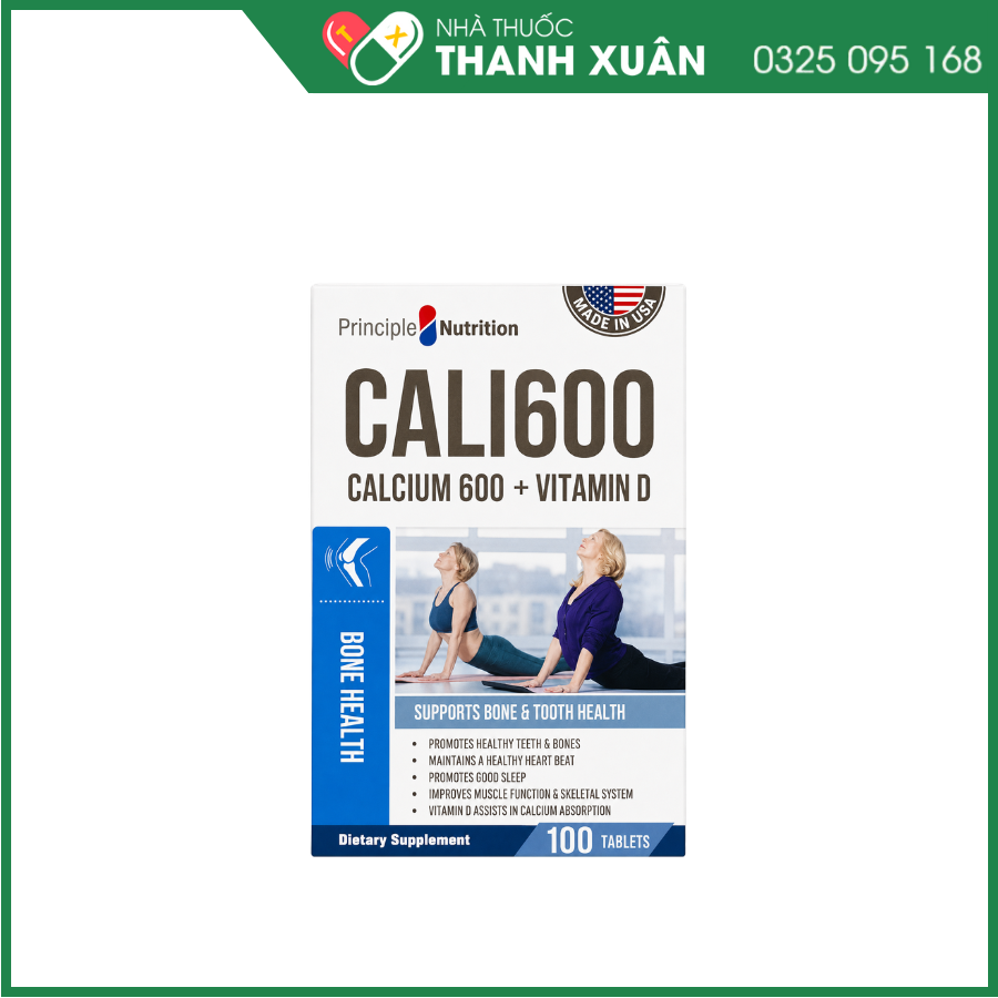Cali600 bổ sung canxi và vitamin D hộp 110 viên