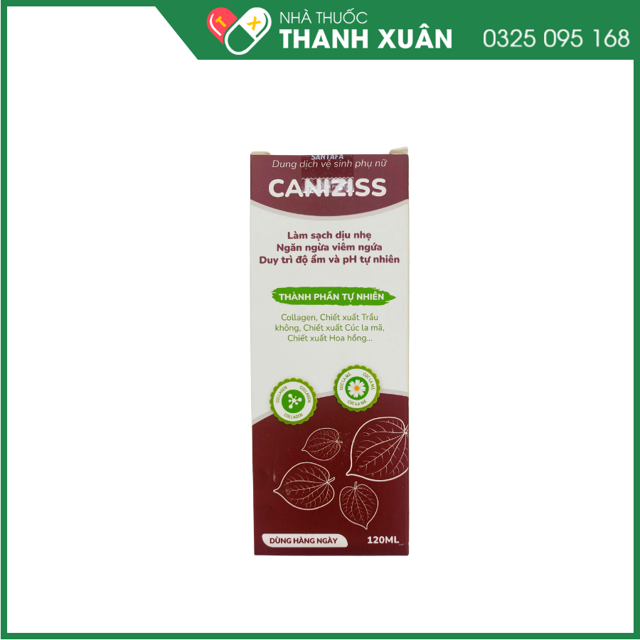 Dung dịch vệ sinh Caniziss làm sạch dịu nhẹ, ngăn ngừa viêm ngứa, duy trì độ ẩm và pH tự nhiên