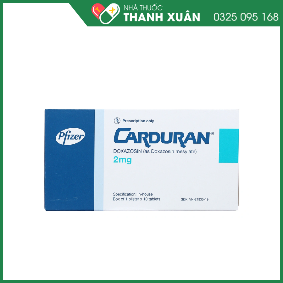 Thuốc điều trị tăng huyết áp hoặc u xơ tuyến tiền liệt Carduran
