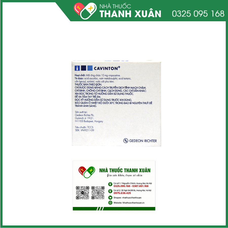Dung dịch tiêm Cavinton 5mg/ml trị các rối loạn tuần hoàn máu não