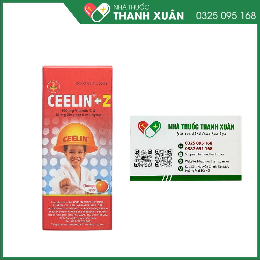 Ceelin+Z Phòng ngừa và điều trị thiếu vitamin C và/hoặc kẽm