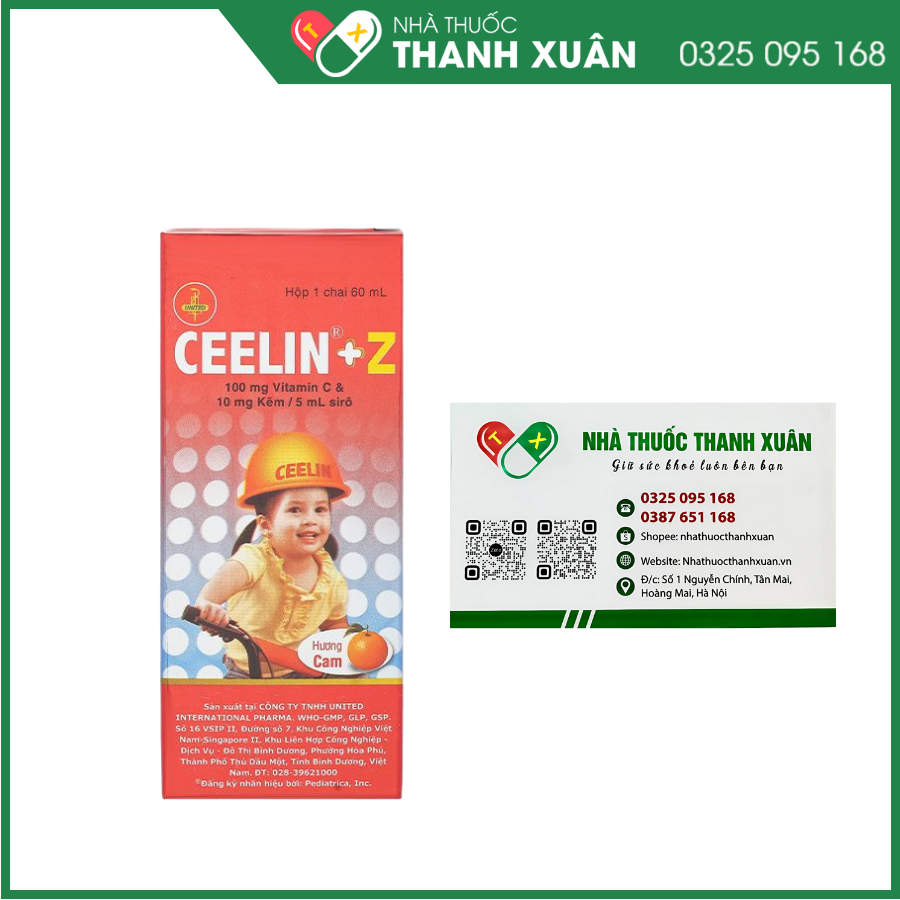 Ceelin+Z Phòng ngừa và điều trị thiếu vitamin C và/hoặc kẽm