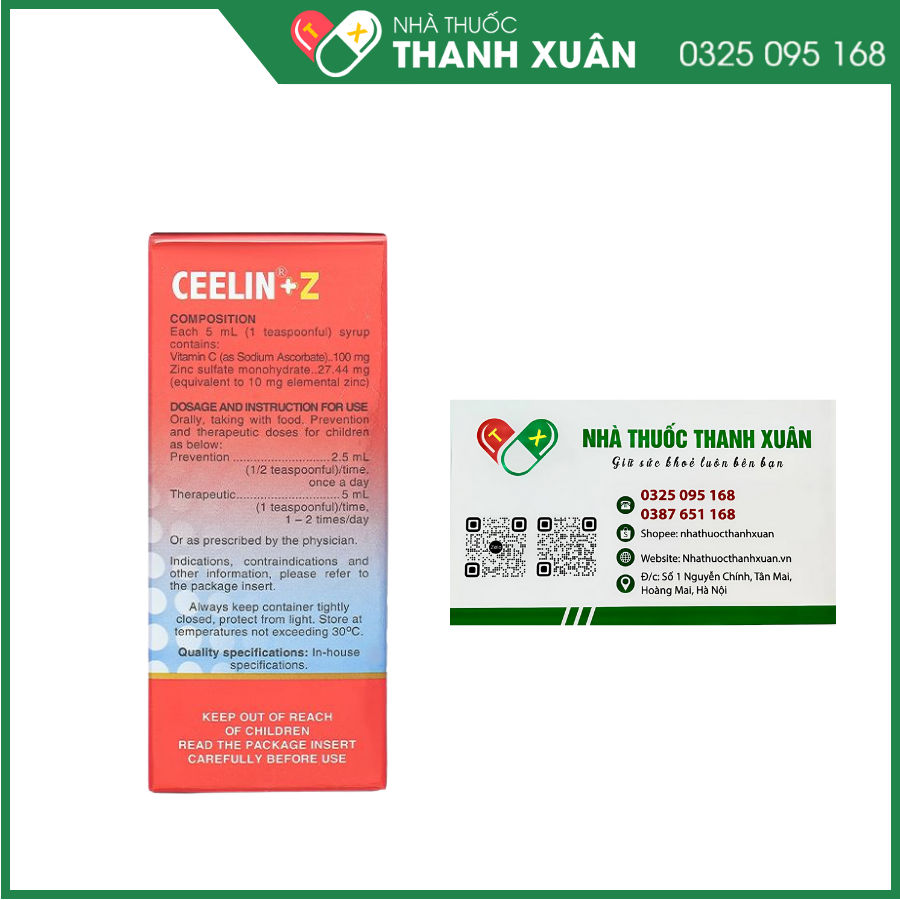 Ceelin+Z Phòng ngừa và điều trị thiếu vitamin C và/hoặc kẽm