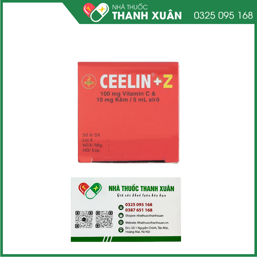 Ceelin+Z Phòng ngừa và điều trị thiếu vitamin C và/hoặc kẽm