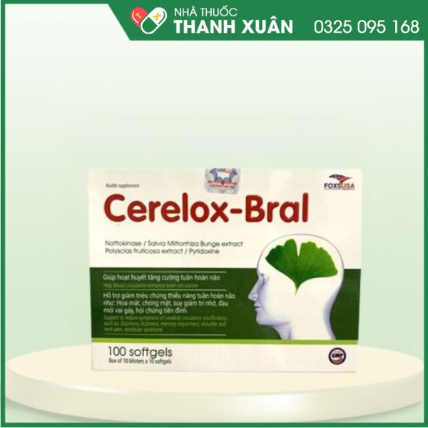 Cerelox-Bral - Viên hoạt huyết dưỡng não, giúp tăng cường lưu thông tuần hoàn não