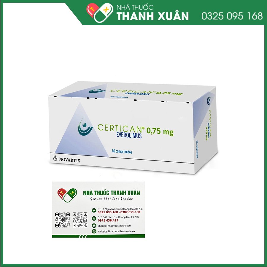 Certican 0,75mg thuốc dự phòng thải tạng ghép tạng