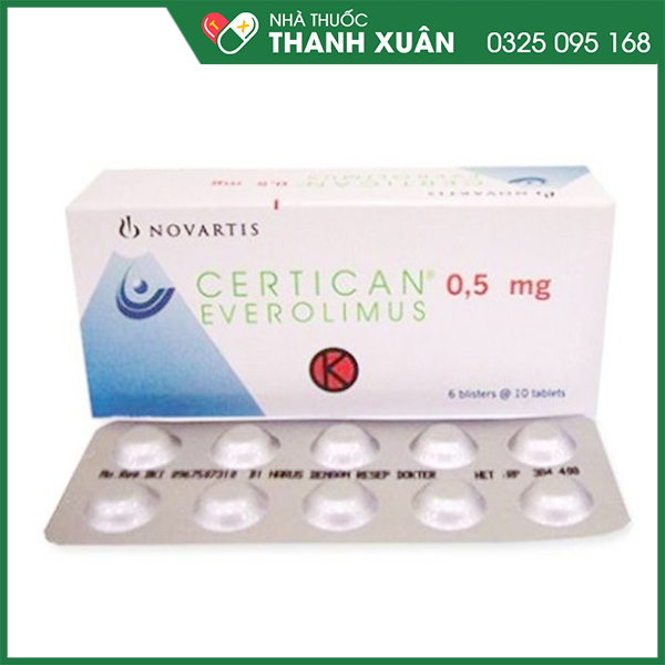 Certican 0.5 mg Thuốc chống đào thải tạng ghép của Thụy Sỹ