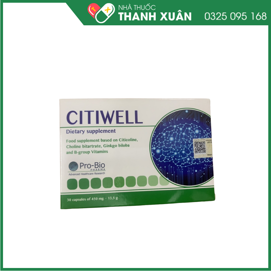 Citiwell - Hỗ trợ hoạt huyết, tăng cường tuần hoàn máu não