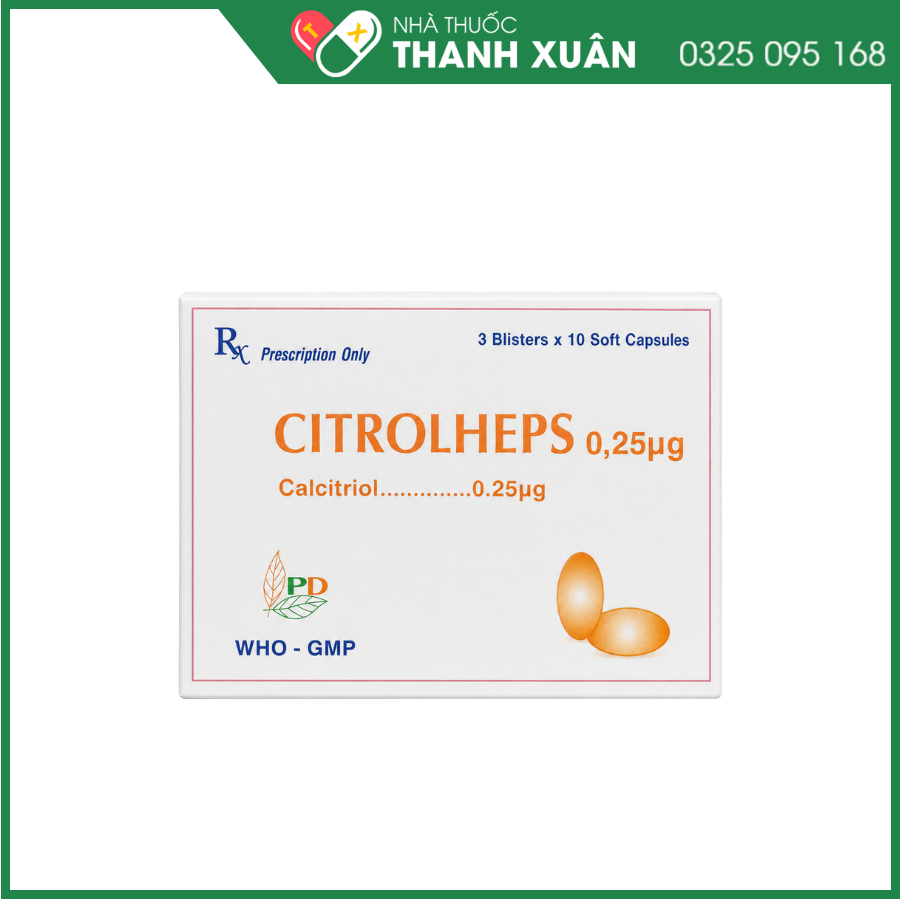 Citrolheps 0,25µg điều trị giảm calci huyết và loãng xương