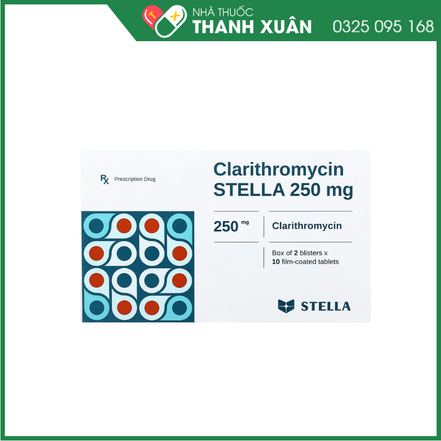Clarithromycin STELLA 250mg điều trị nhiễm khuẩn
