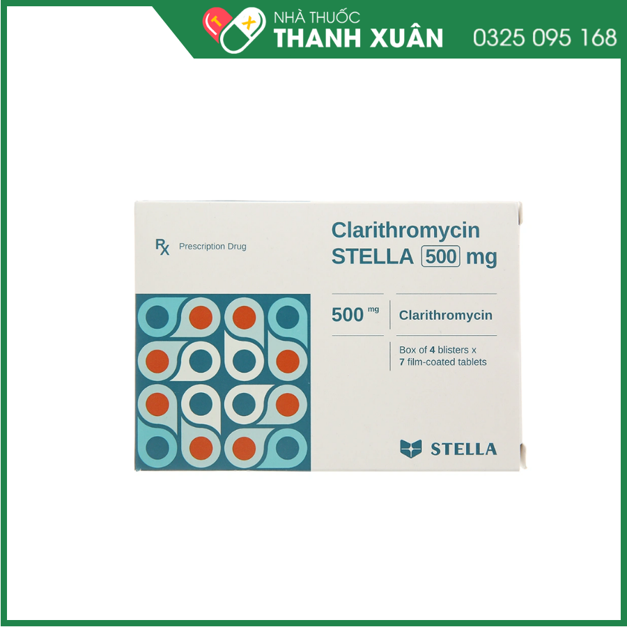 Clarithromycin STELLA 500mg điều trị nhiễm khuẩn