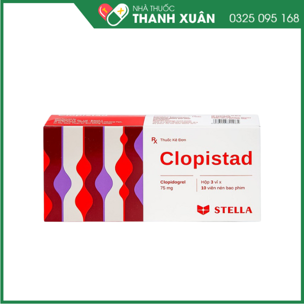 Clopistad 75mg phòng ngừa các biến cố do huyết khối động mạch