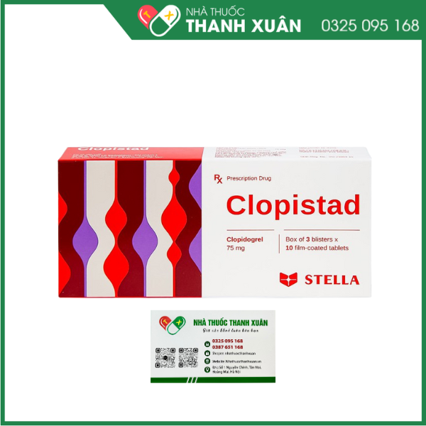 Clopistad 75mg phòng ngừa các biến cố do huyết khối động mạch
