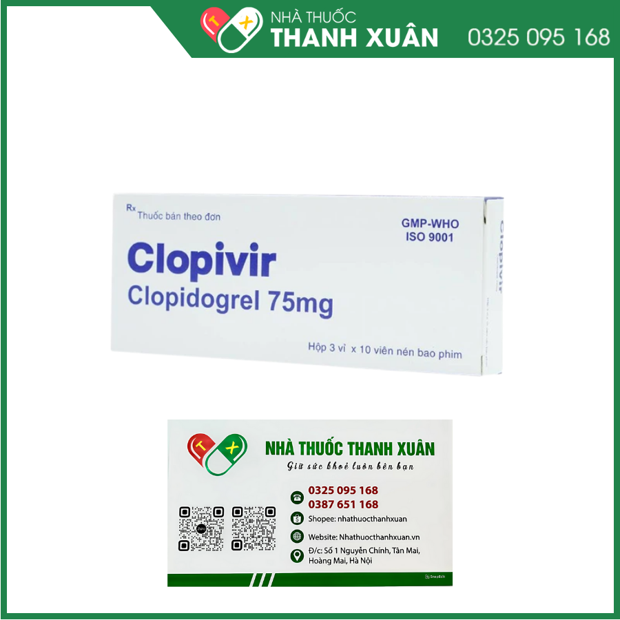 Clopivir phòng ngừa nhồi máu cơ tim, đột quỵ