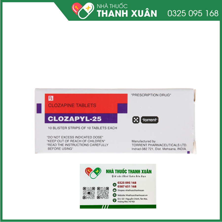 Clozapyl-25 điều trị tâm thần phân liệt