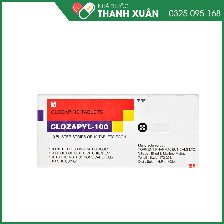 Clozapyl-100 trị tâm thần phân liệt