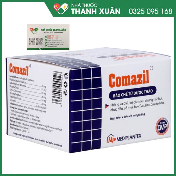 Comazil - Dự phòng và điều trị các triệu chứng hắt hơi, nhức đầu, sổ mũi, ho