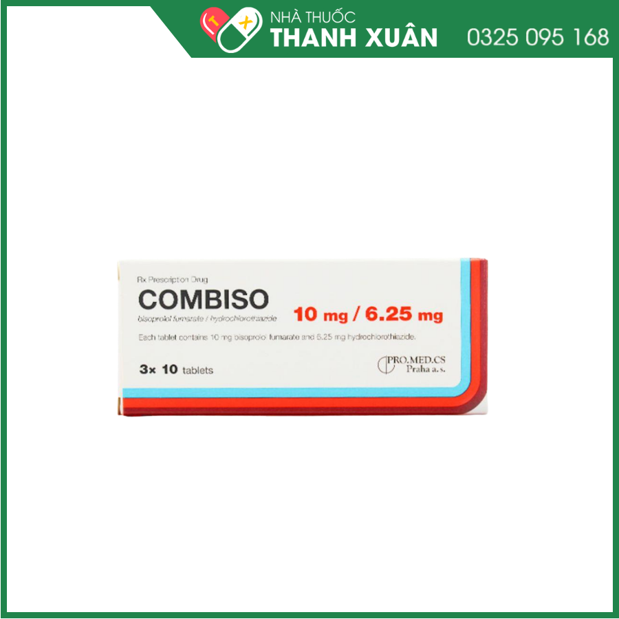 Combiso 10mg/6,25mg điều trị tăng huyết áp nhẹ đến trung bình