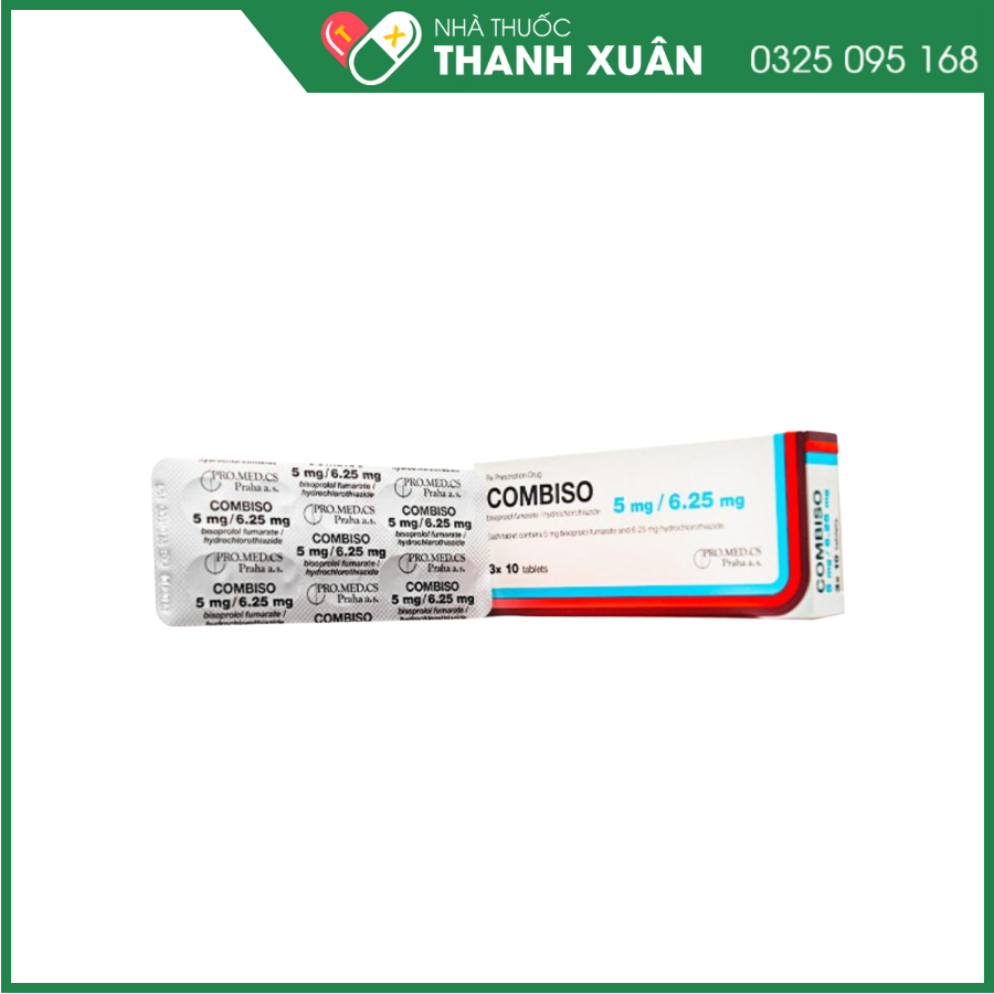 Combiso 5mg/6,25mg điều trị tăng huyết áp nhẹ đến trung bình
