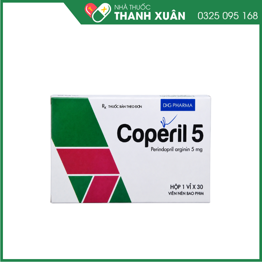 Coperil 5 trị tăng huyết áp, suy tim sung huyết (1 vỉ x 30 viên)