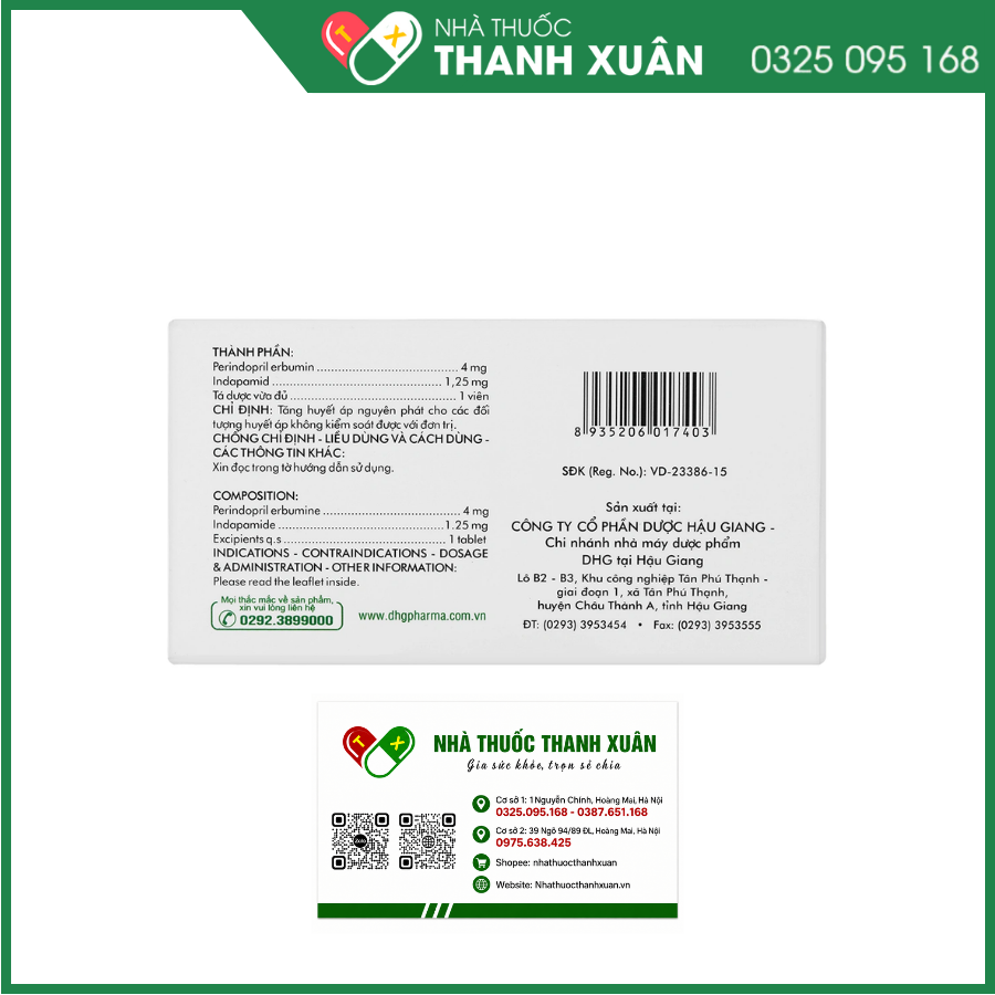 Coperil Plus DHG điều trị tăng huyết áp nguyên phát