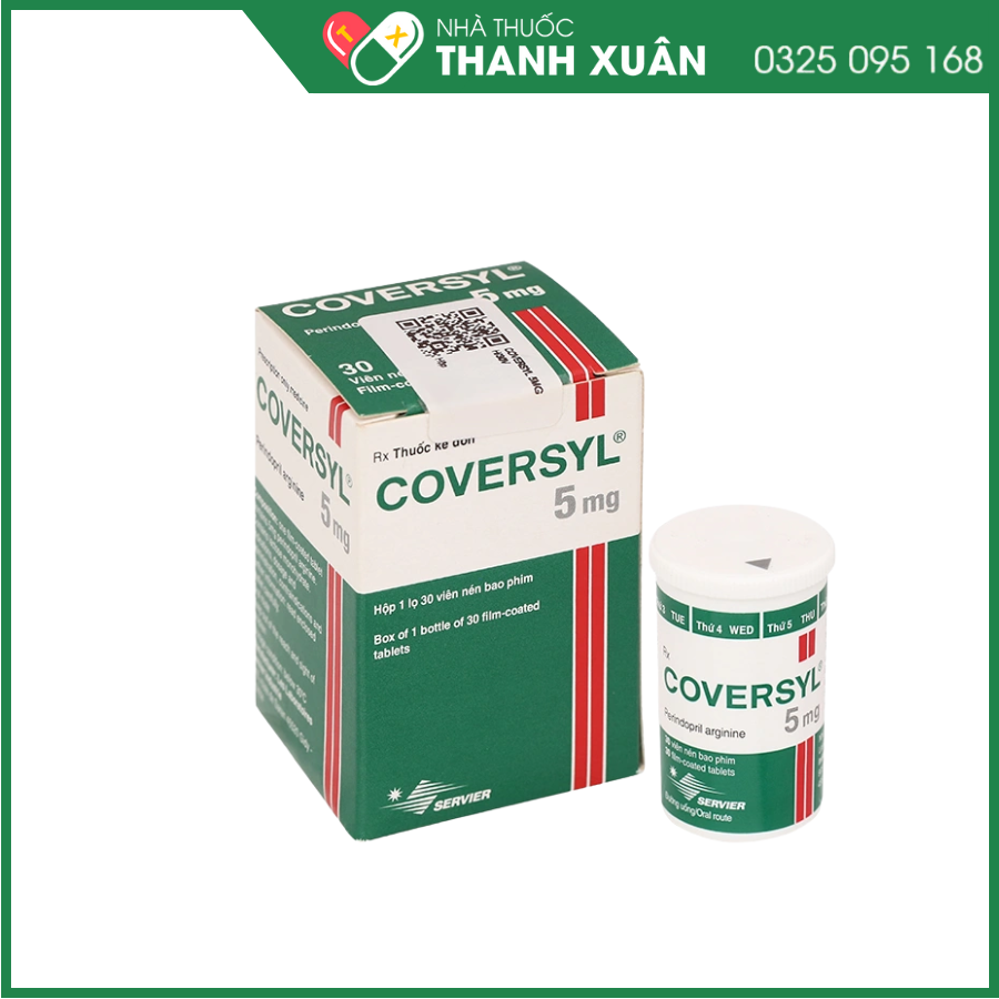 Thuốc Coversyl 5mg điều trị tăng huyết áp, mạch vành