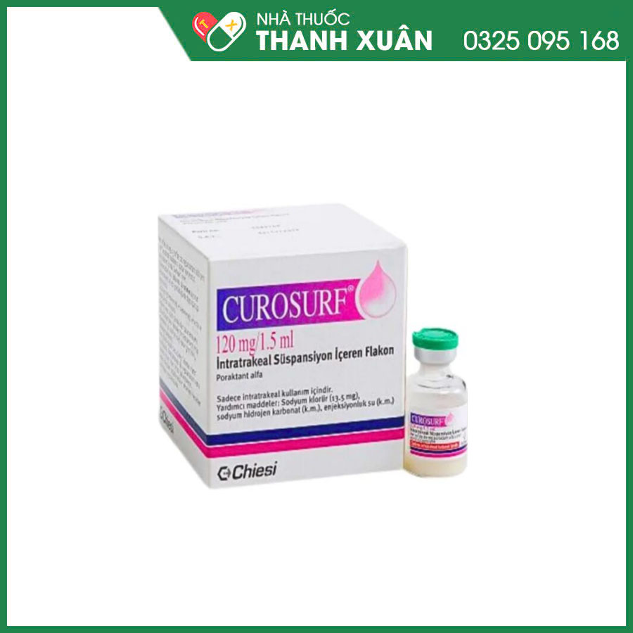 Curosurf điều trị hội chứng suy hô hấp (RDS), bệnh màng trong ở trẻ mới sinh, dự phòng nguy cơ RDS ở trẻ đẻ non