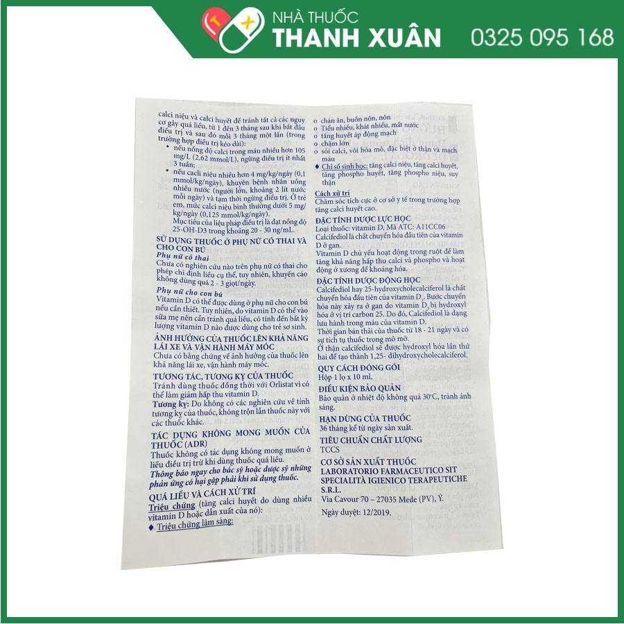 DEDROGYL 15mg/100ml bổ sung Vitamin D chống còi xương, điều trị hạ canxi máu